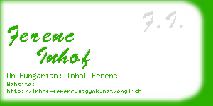 ferenc inhof business card